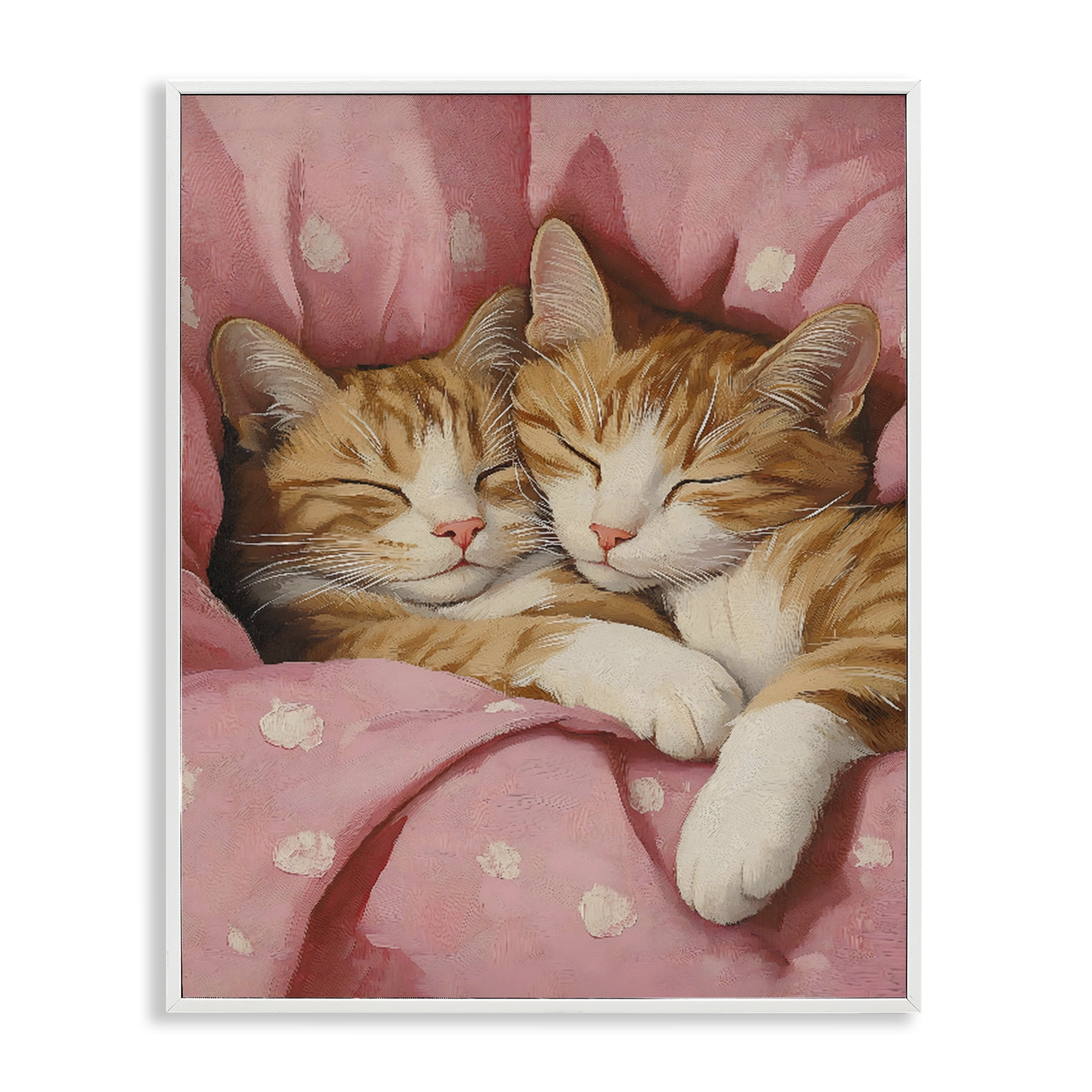 Stupell Industries Sleeping Orange Cats Embrace White Framed Giclee Art, design by The Prints Vibe