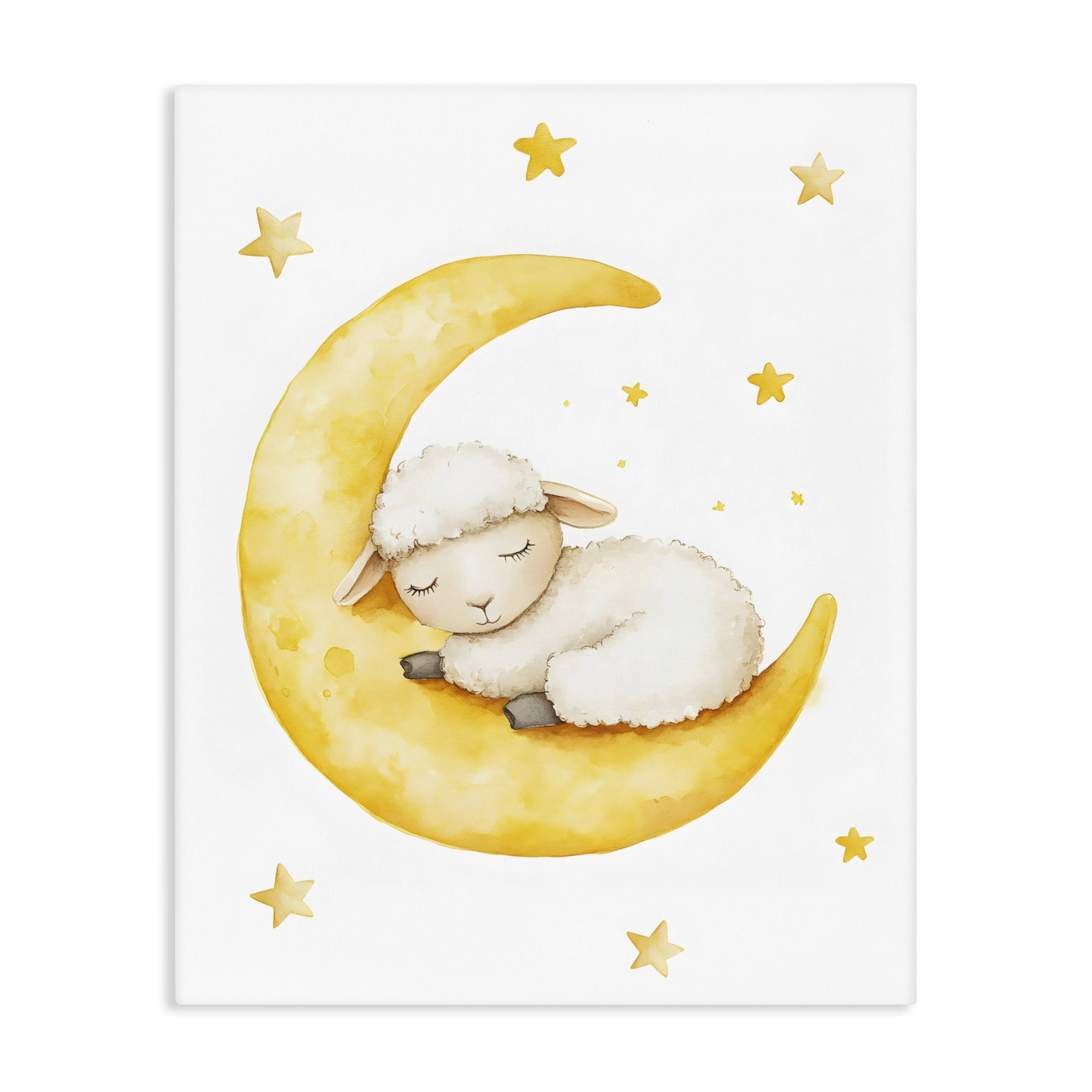 Stupell Industries Sleeping Sheep on Yellow Moon Canvas Wall Art, design by LSR Design Studio