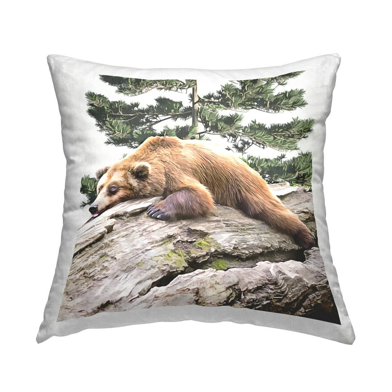 Stupell Industries Sleepy Bear Woodland Forest Printed Throw