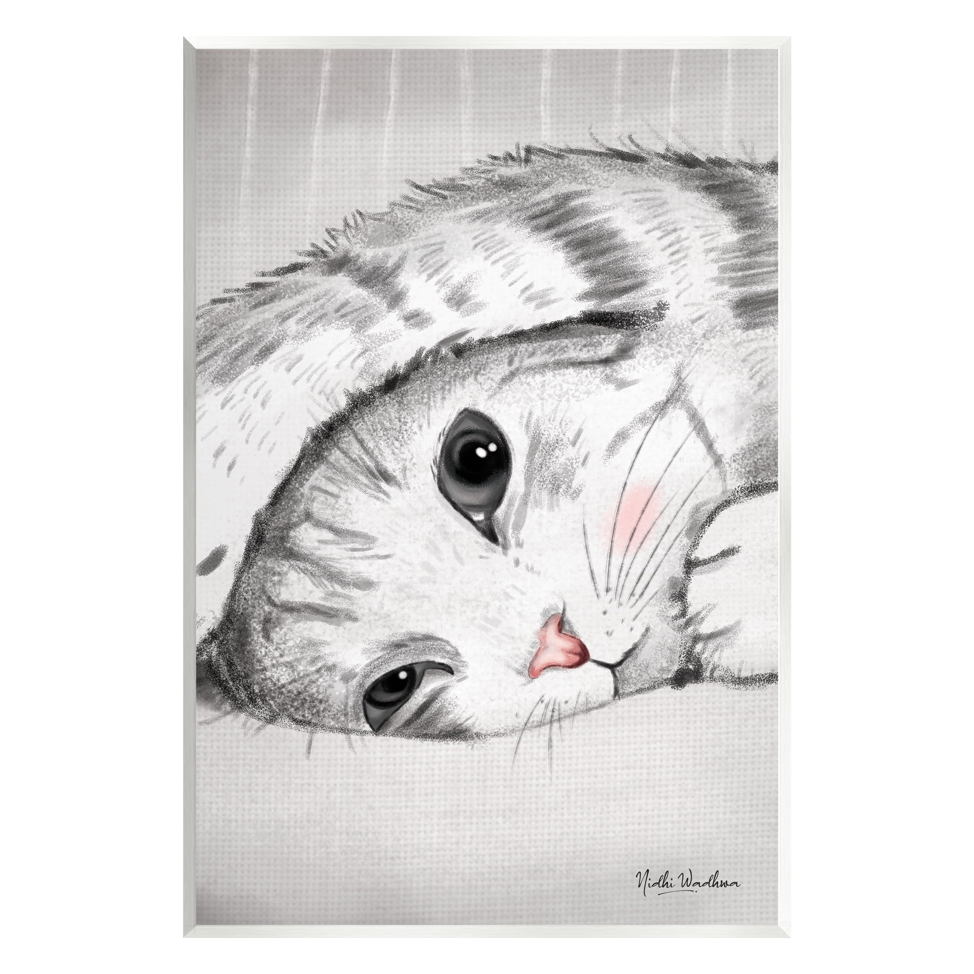 Stupell Industries Sleepy Cat Portrait Animals & Insects Painting Unframed Art Print Wall Art, 10 x 15