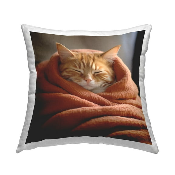 Stupell Industries Sleepy Cuddling Cat Decorative Printed Throw Pillow Design by RB