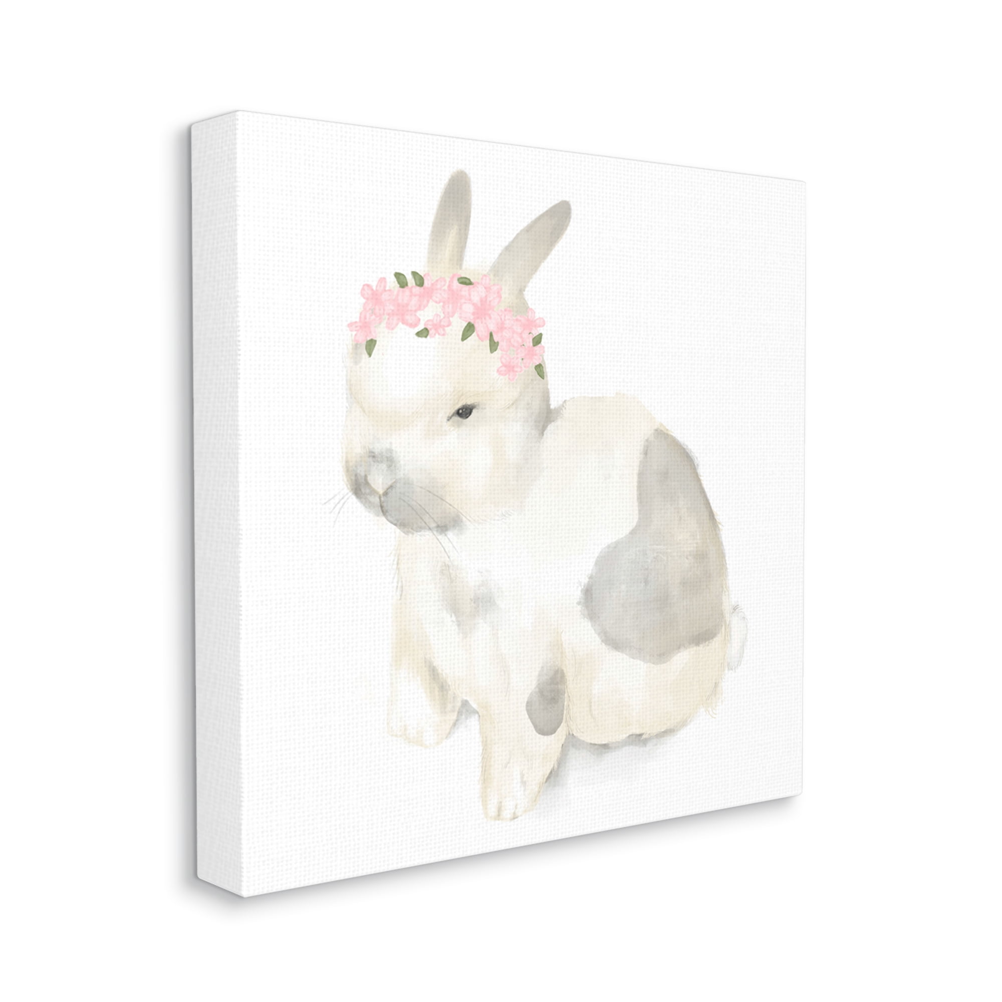 Stupell Industries Sleepy Floral Crown Bunny Illustration Nursery Animal Canvas Wall Art, 36 x 36, Design by Daphne Polselli