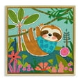 thumbnail image 1 of Stupell Industries Sleepy Sloth in Nature Animals Painting Gold Floater Framed Canvas Art Print Wall Art, 18 x 18, 1 of 10
