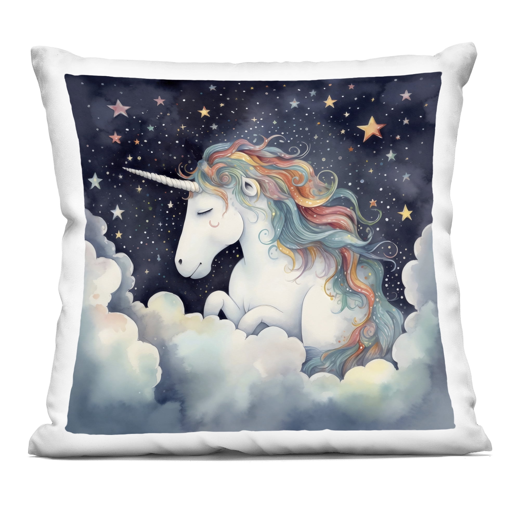 Stupell Industries Sleepy Unicorn in Starlit Clouds Decorative Printed Throw Pillow, design by Creative Studio, 18 x 7 x 18