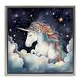 thumbnail image 1 of Stupell Industries Eclectic Sleepy Unicorn in Starlit Clouds Gray Floating Frame Canvas Art, 18 x 18, by Creative Studio, 1 of 8