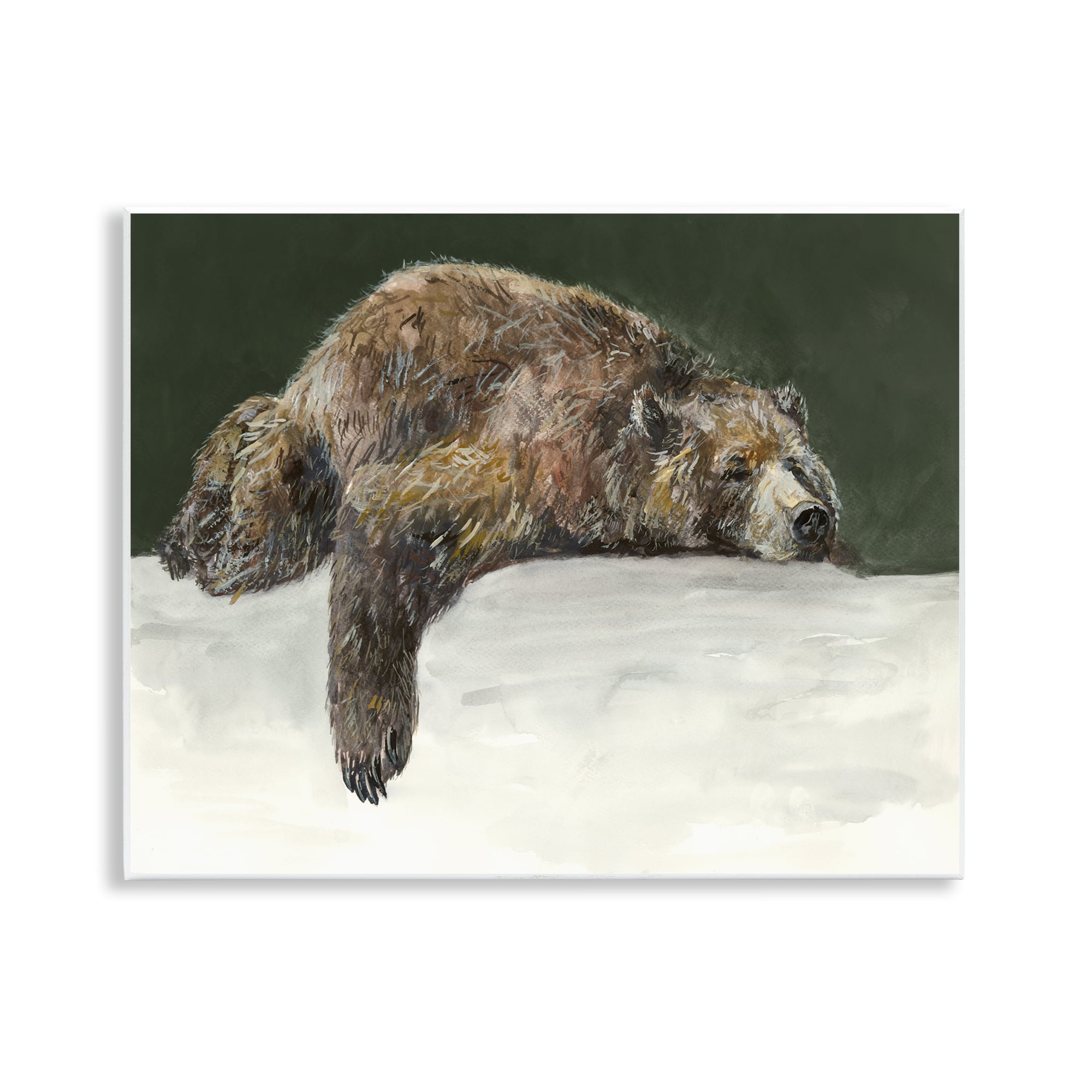 Stupell Industries Sleepy Woodland Bear Animals Painting Unframed Art Print Wall Art, 14 x 11