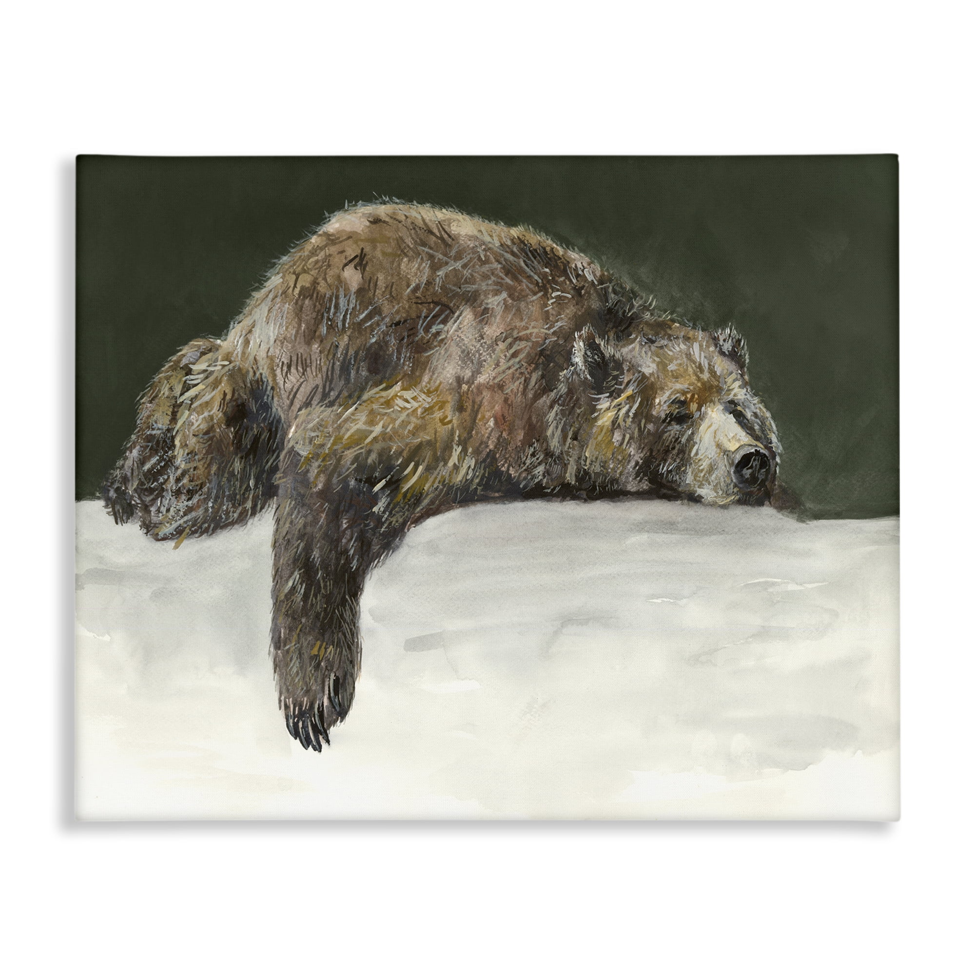 Stupell Industries Sleepy Woodland Bear Animals Painting Wrapped Canvas Art Print Wall Art, 48 x 36