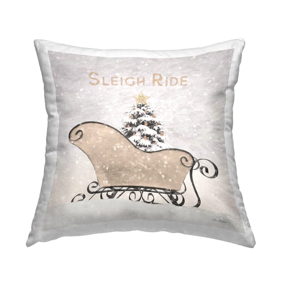 Stupell Industries Sleigh Ride Christmas Winter Printed Throw Pillow Design by Lori Deiter