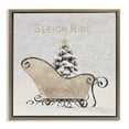 thumbnail image 1 of Stupell Industries Sleigh Ride Winter Scene Holiday Painting Brown Floater Framed Canvas Art Print Wall Art, 18 x 18, 1 of 9