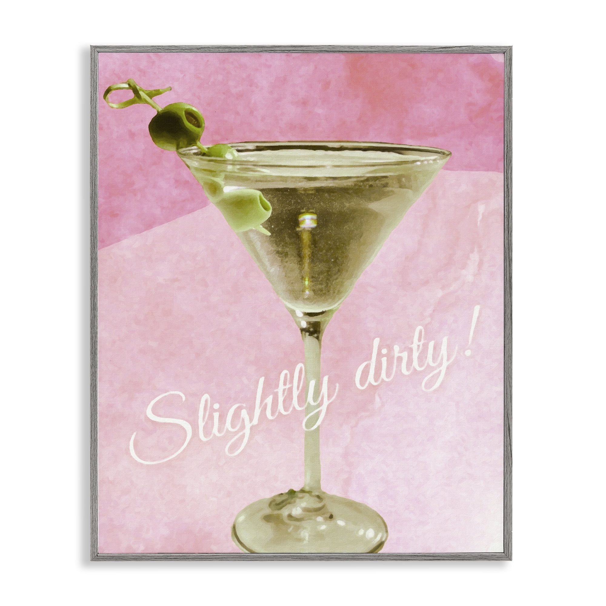 Stupell Industries Slightly Dirty Martini Food & Beverage Painting Gray Framed Art Print Wall Art, 16 x 20