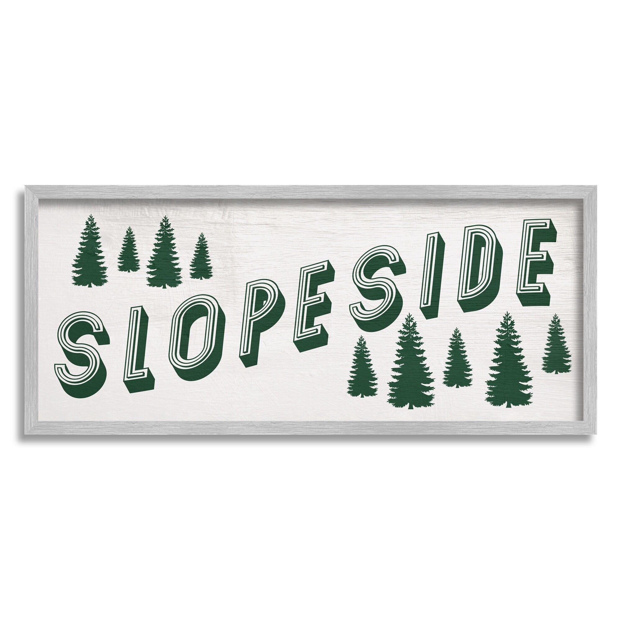 Stupell Industries Slope Side Phrase Vintage Typography Ski Winter Sport, 24 x 10, Design by Daphne Polselli