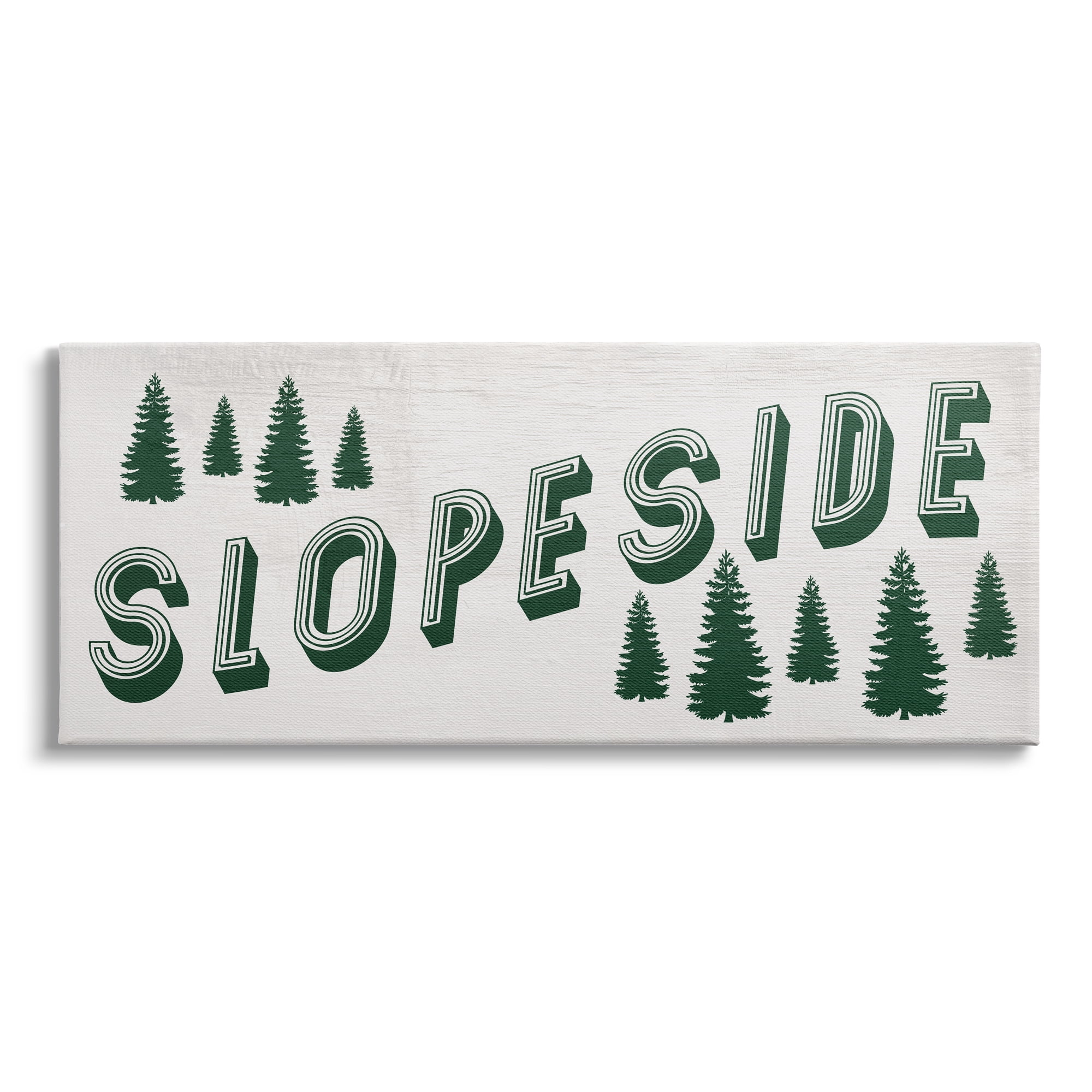 Stupell Industries Slope Side Phrase Vintage Typography Ski Winter Sport, 48 x 20, Design by Daphne Polselli