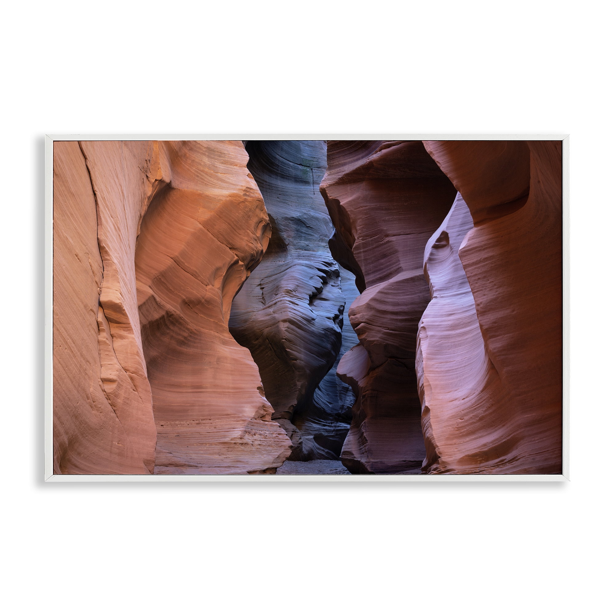 Stupell Industries Slot Canyon View Landscape Photography White Framed Art Print Wall Art, 18 x 12