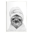 thumbnail image 1 of Stupell Industries Sloth In Bathrobe Animal Portrait Animals & Insects Painting Unframed Art Print Wall Art, 1 of 6