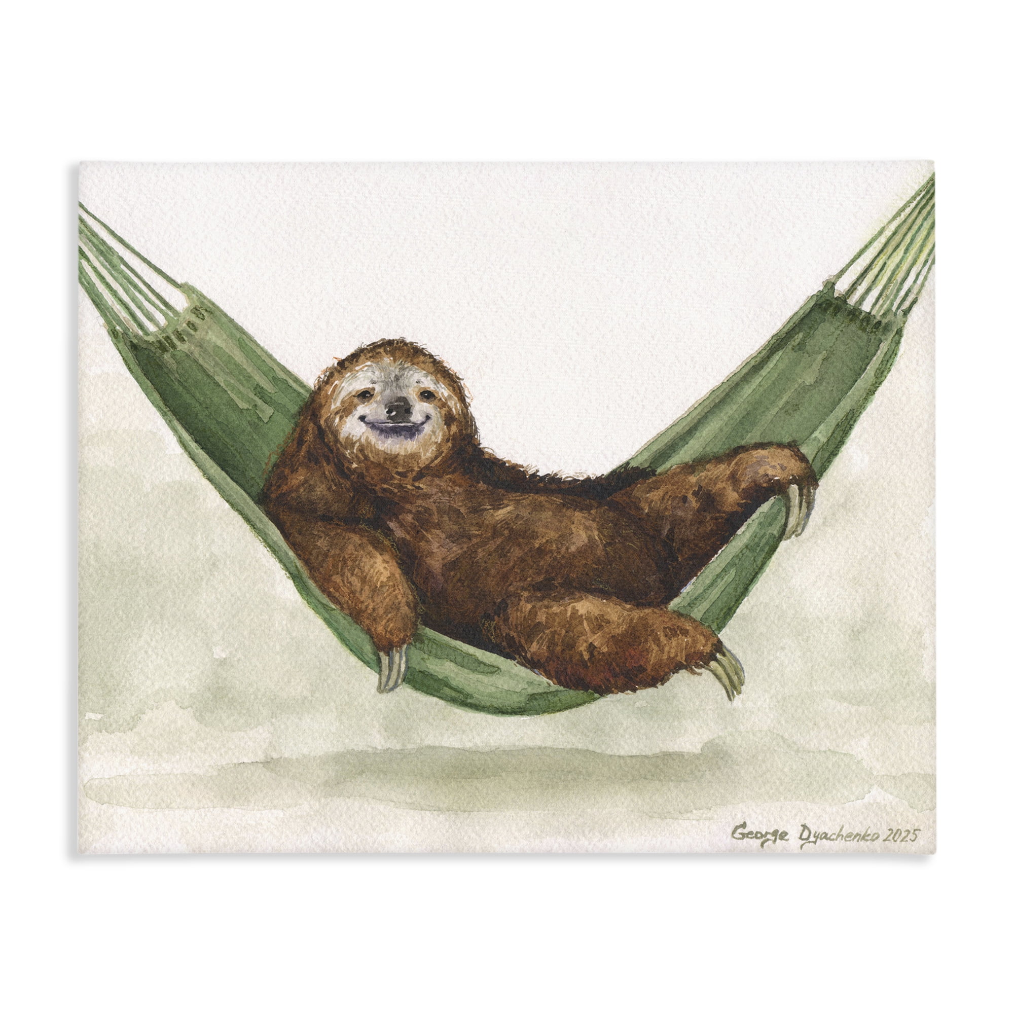 Stupell Industries Sloth On The Hammock Canvas Wall Art, design by George Dyachenko