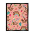 thumbnail image 1 of Stupell Industries Sloths Climbing Botanical Branches Whimsical Floral Pattern Graphic Art Jet Black Floating Framed Canvas Print Wall Art, Design by Lisa Perry Whitebutton, 1 of 5
