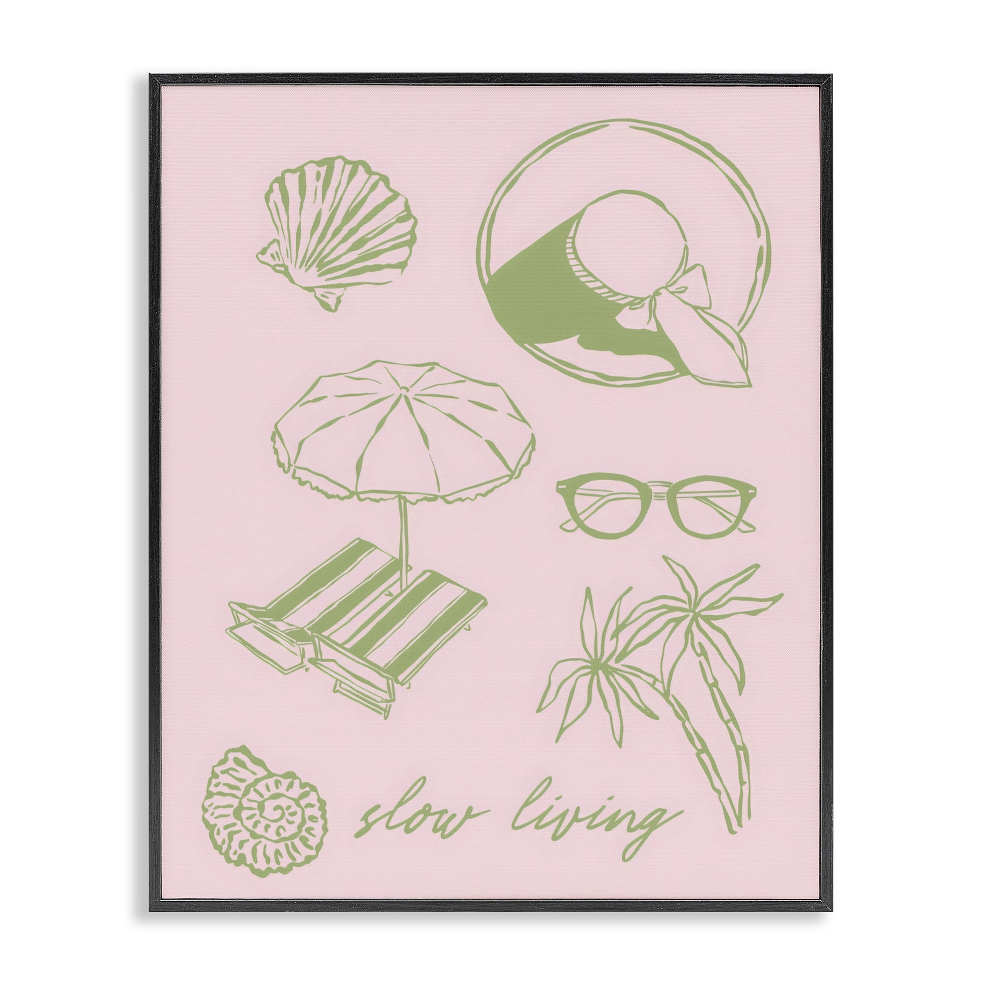 Stupell Industries Slow Beach Living Black Framed Giclee Art, design by The Prints Vibe