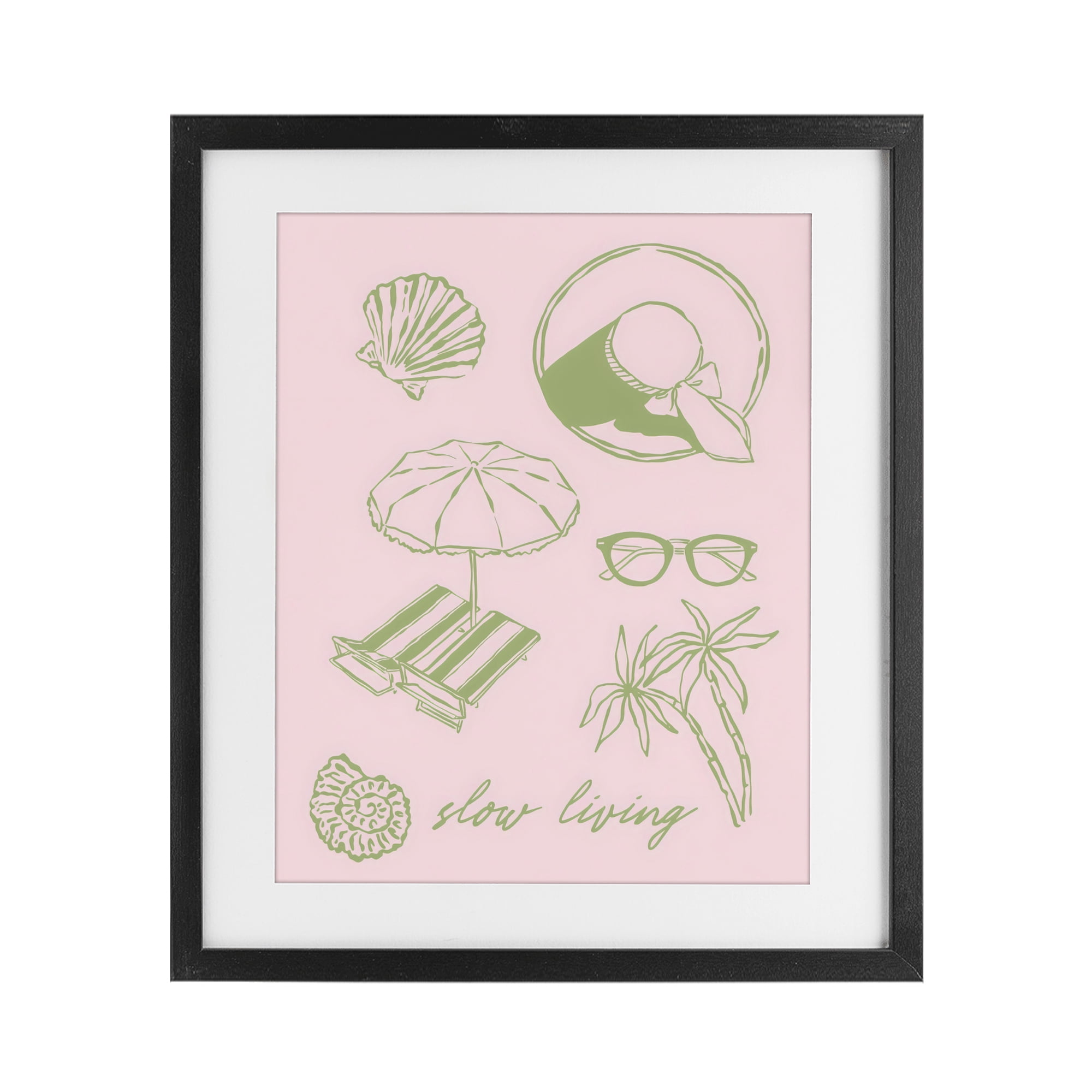 Stupell Industries Slow Beach Living Black Framed Print Under Glass, design by The Prints Vibe