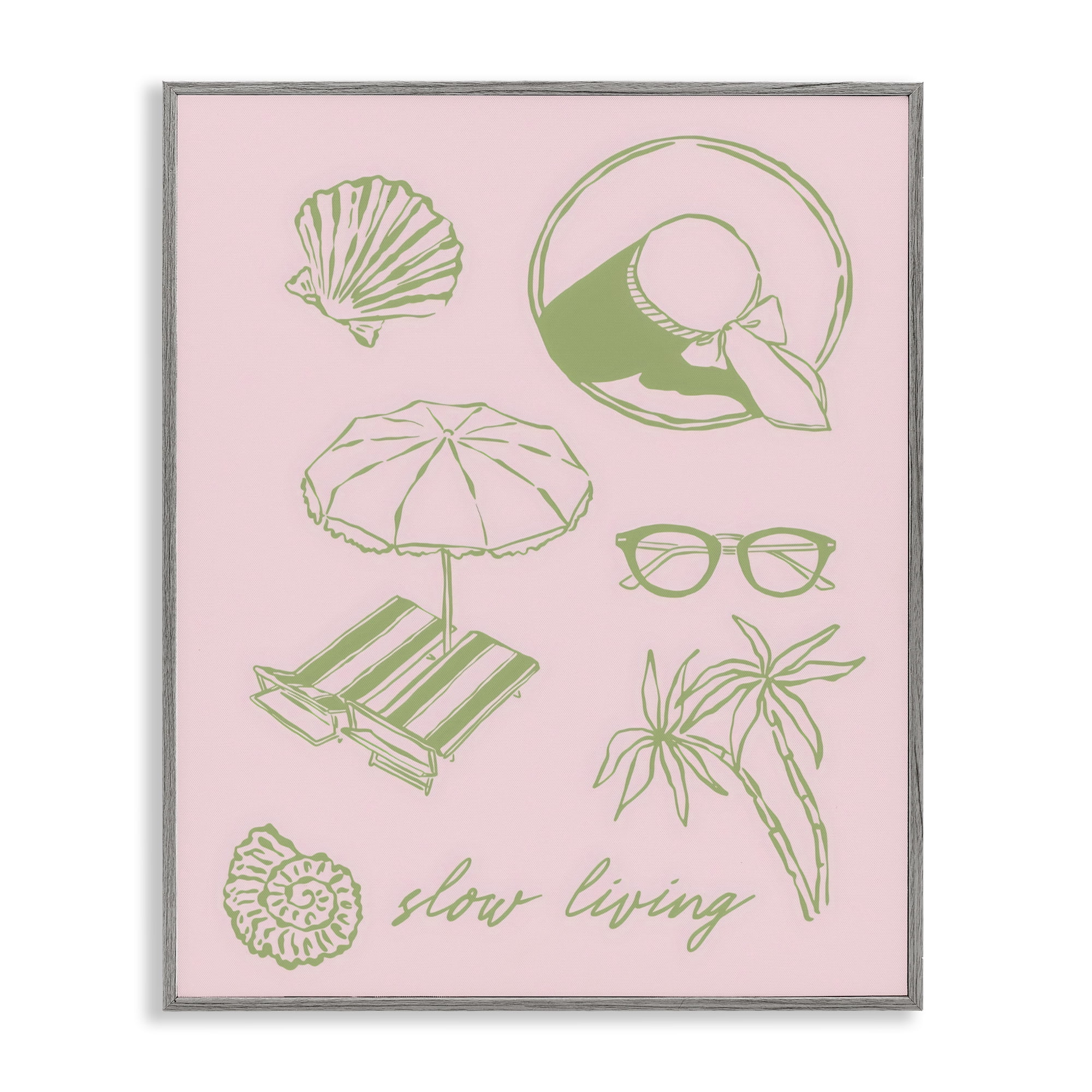Stupell Industries Slow Beach Living Gray Framed Giclee Art, design by The Prints Vibe