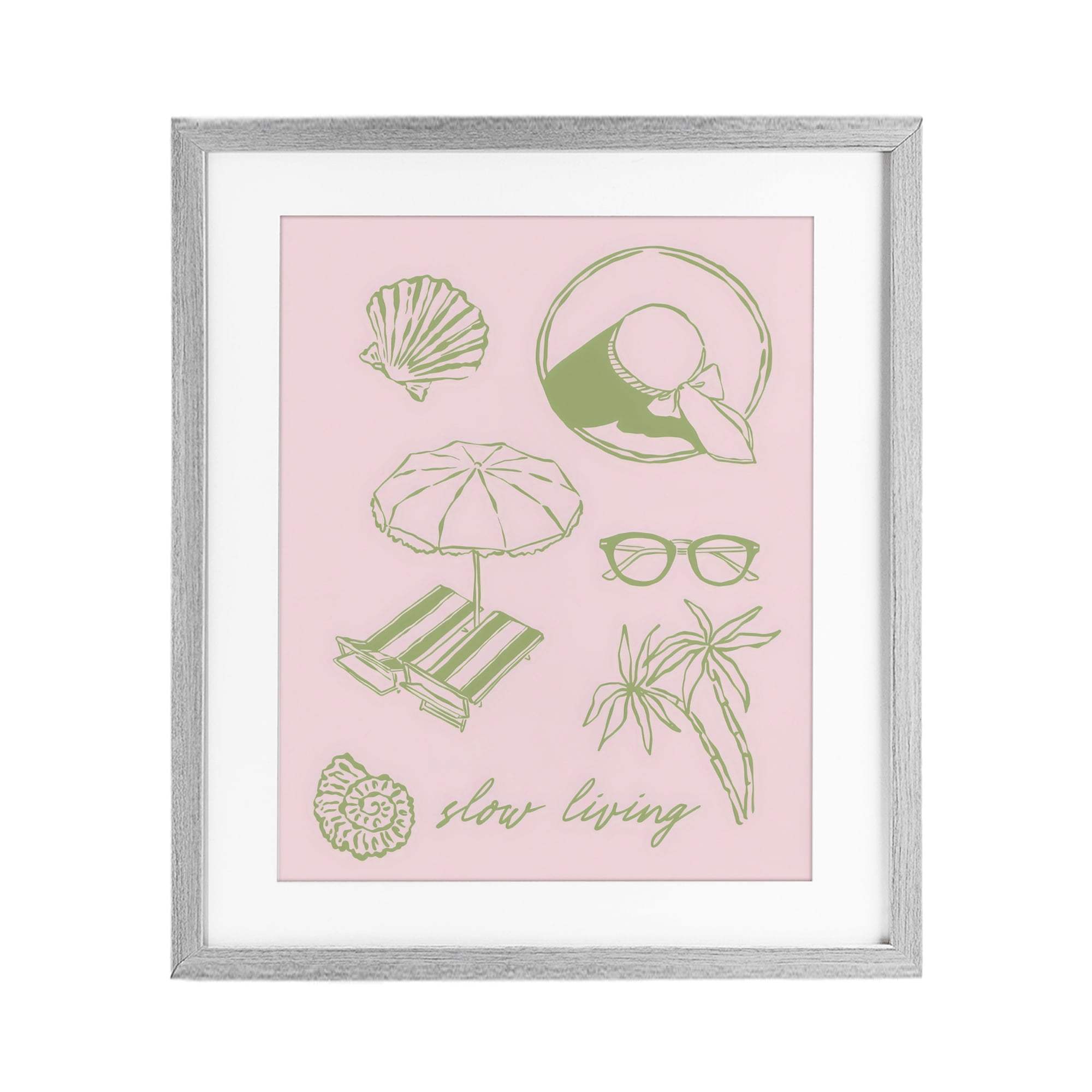 Stupell Industries Slow Beach Living Gray Framed Print Under Glass, design by The Prints Vibe