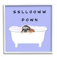 thumbnail image 1 of Stupell Industries Slow Down Baby Sloth Bubble Bath Lavender Purple, 17 x 17, Design by Ashley Singleton, 1 of 5
