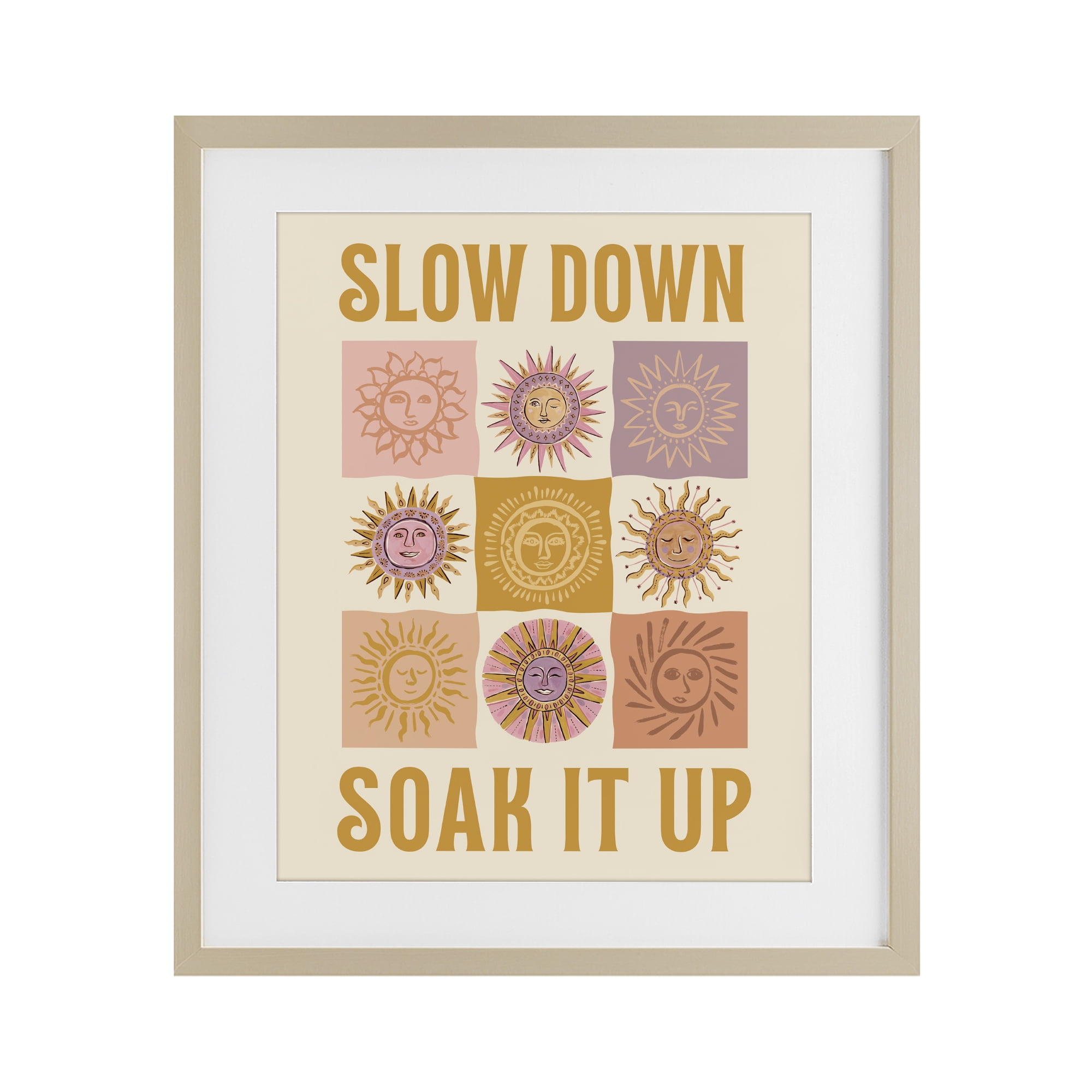 Stupell Industries Slow Down Soak It Up Birch Framed Print Under Glass, design by Two If By Sea Studios