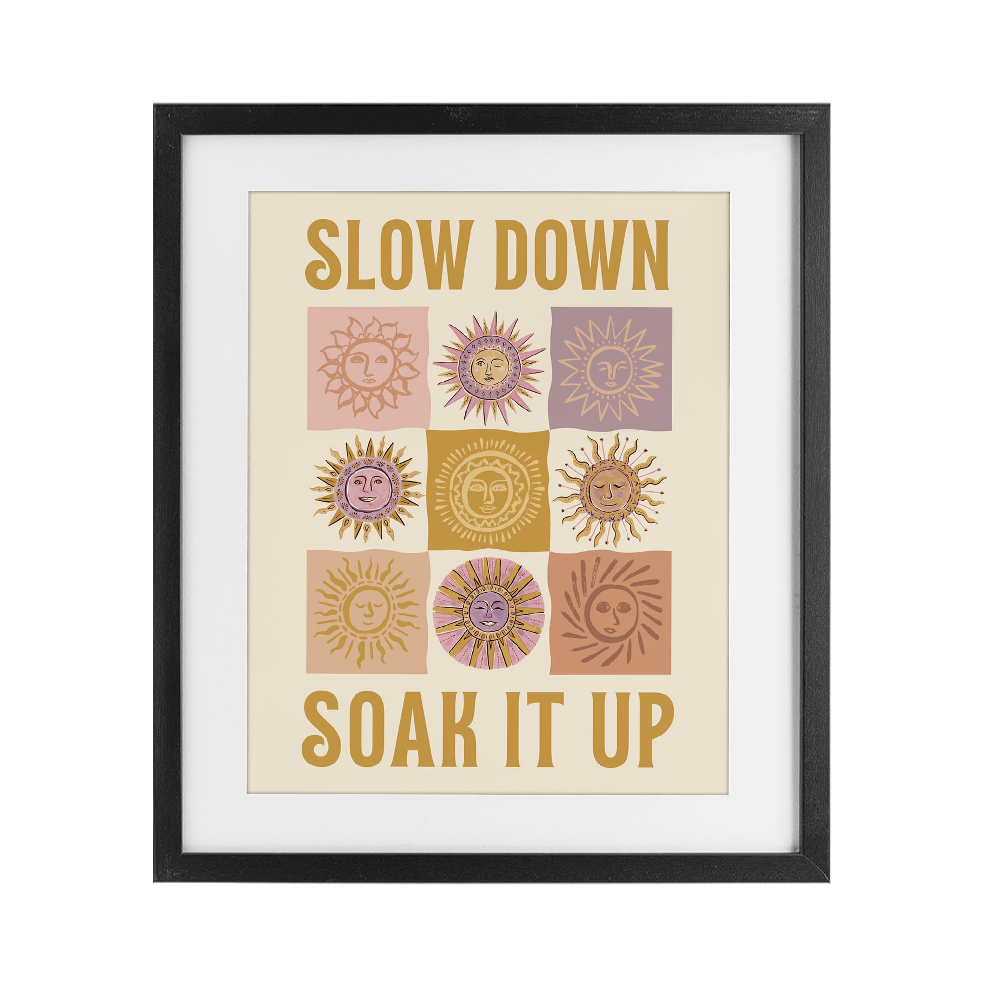 Stupell Industries Slow Down Soak It Up Black Framed Print Under Glass, design by Two If By Sea Studios