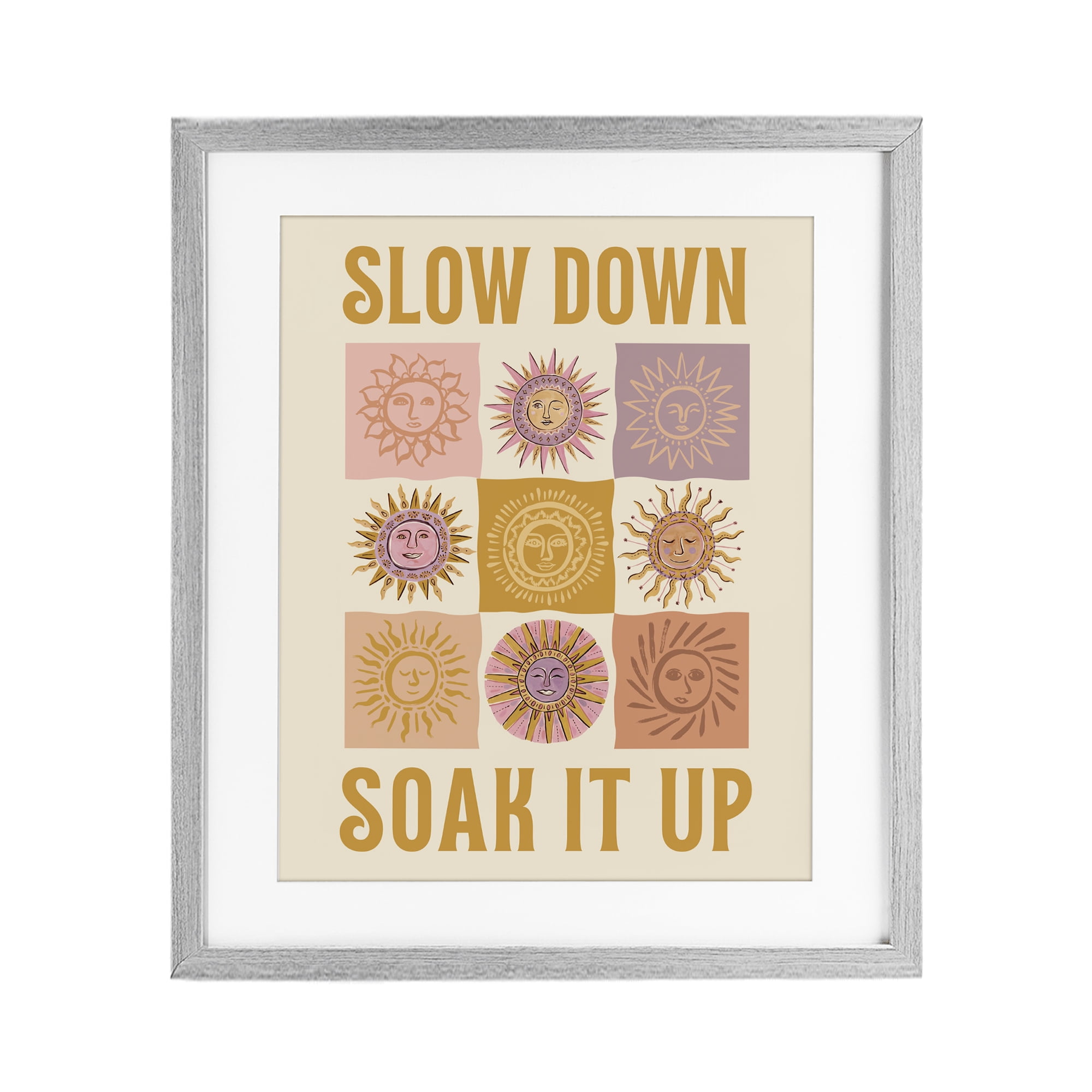 Stupell Industries Slow Down Soak It Up Gray Framed Print Under Glass, design by Two If By Sea Studios