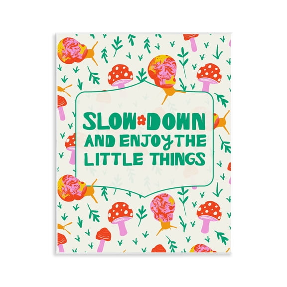 Stupell Industries Slow Down and Enjoy Snails Quotes and Sayings Painting Unframed Art Print Wall Art, 11 x 14