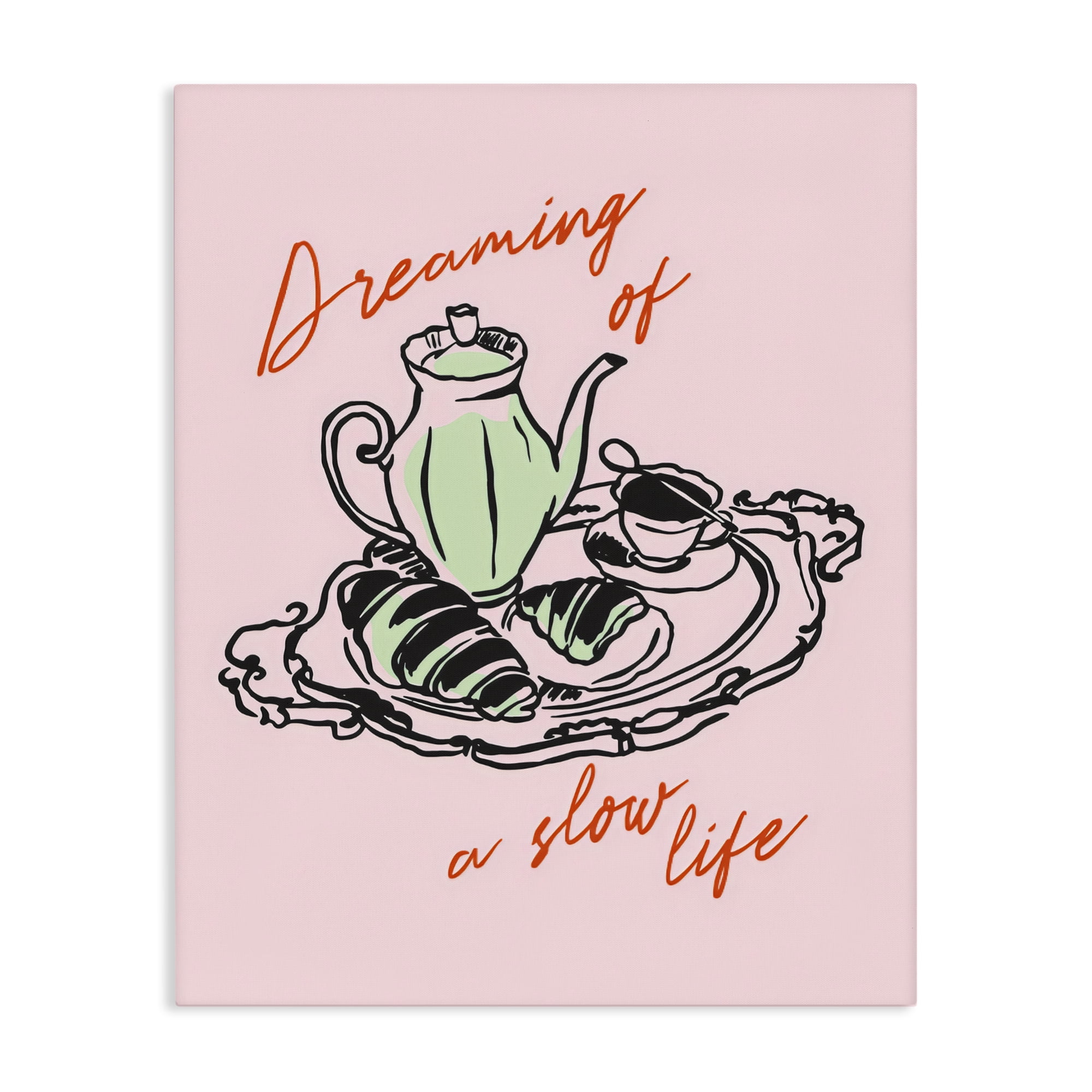 Stupell Industries Slow Life Tea Platter Canvas Wall Art, design by The Prints Vibe