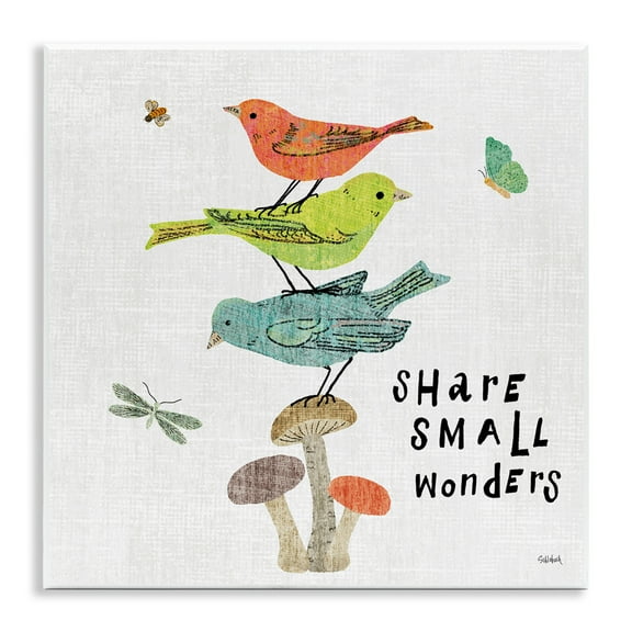 Stupell Industries Small Wonders Phrase Animals Painting Unframed Art Print Wall Art, 12 x 12