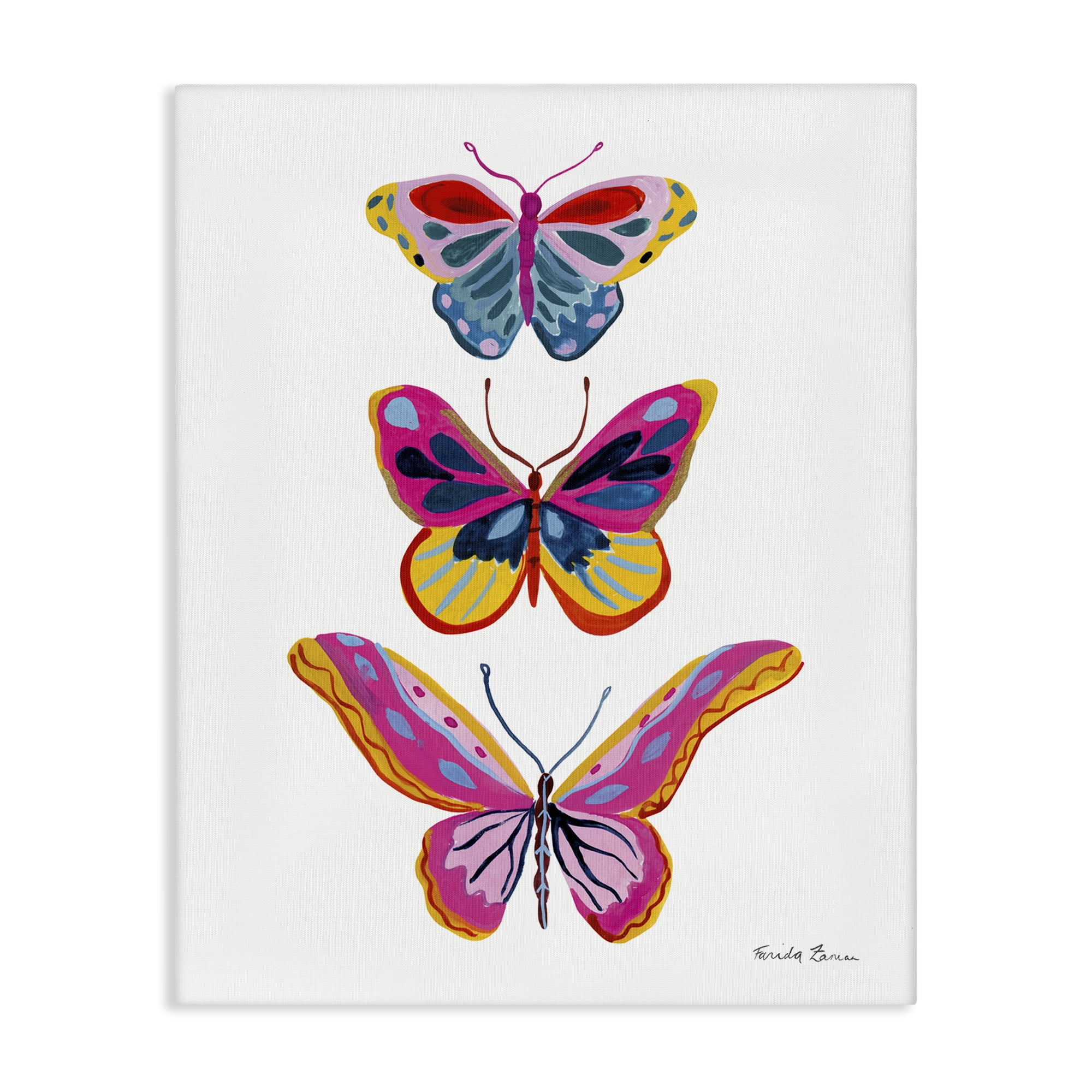 Stupell Industries Small to Large Butterflies Insects Painting Wrapped Canvas Art Print Wall Art, 30 x 40