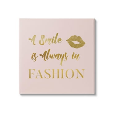 Stupell Industries Smile Always In Fashion Glam Graphic Art Gallery Wrapped Canvas Print Wall Art, Design by Carol Robinson