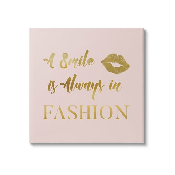 Stupell Industries Smile Always In Fashion Glam Graphic Art Gallery Wrapped Canvas Print Wall Art, Design by Carol Robinson