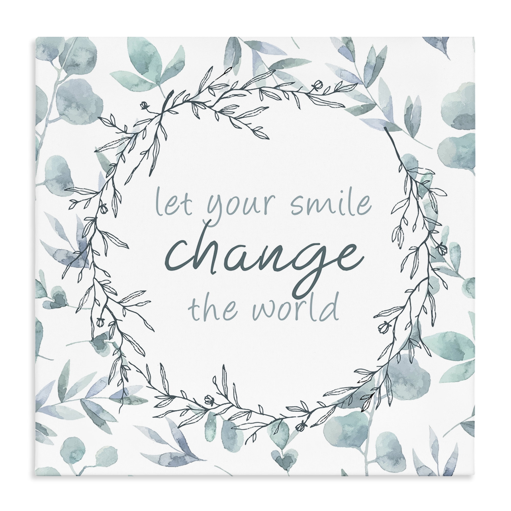 Stupell Industries Smile Change The World Canvas Wall Art, design by Kim Allen