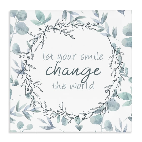 Stupell Industries Smile Change The World Canvas Wall Art, design by Kim Allen
