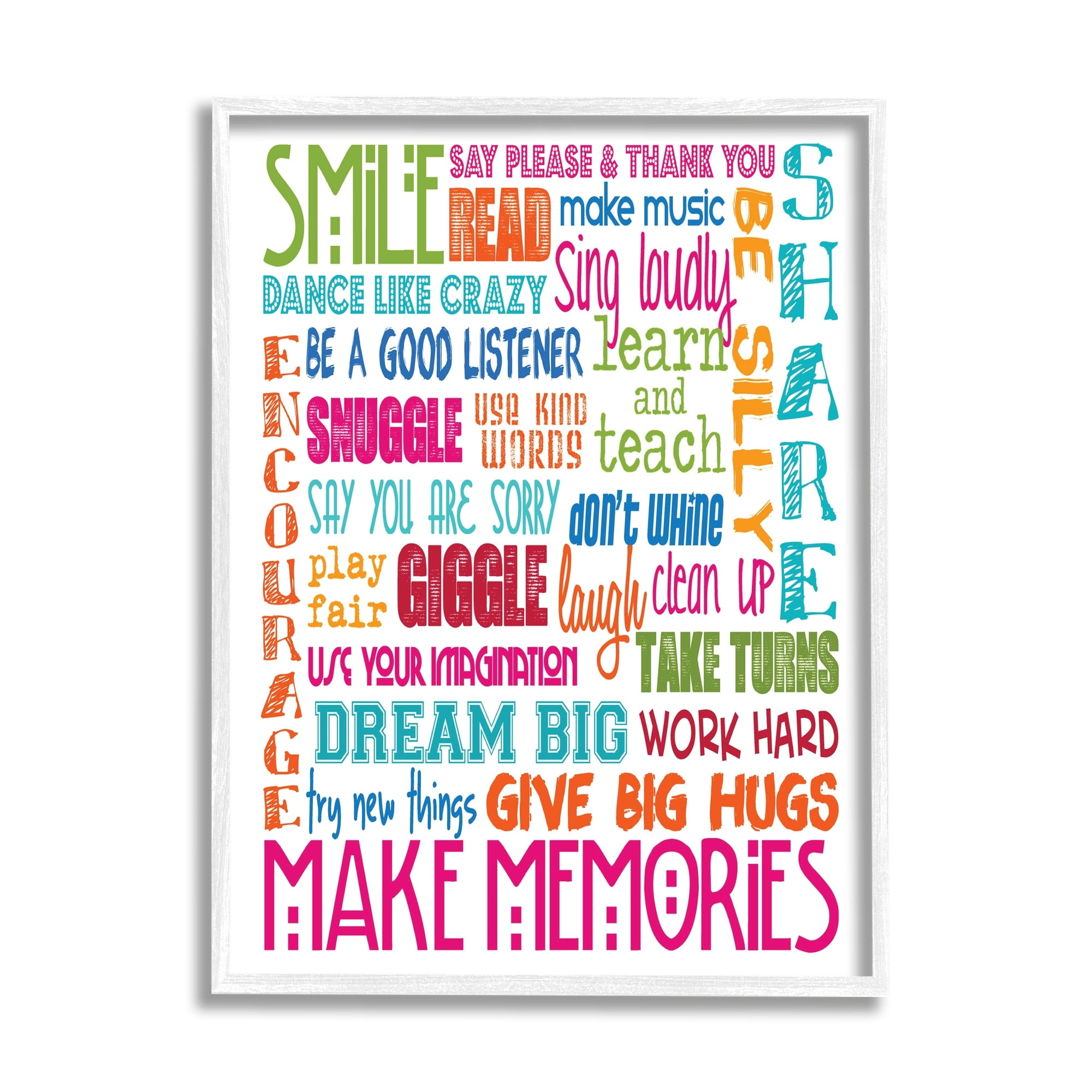 Stupell Industries Smile Make Memories Typography, 24 x 30,Design by Erica Billups