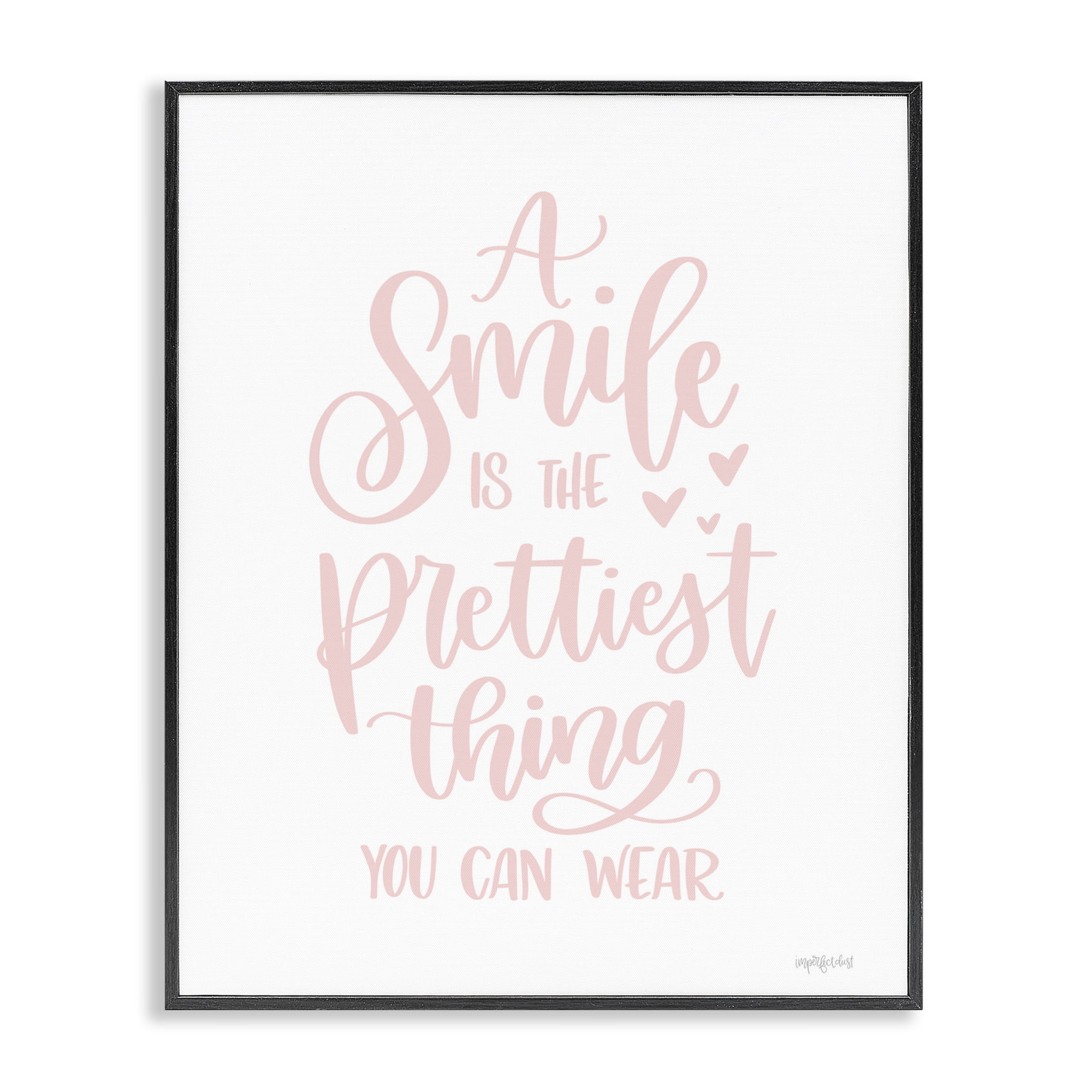 Stupell Industries Smile is Prettiest Thing Typography Painting Black Framed Art Print Wall Art, 16 x 20