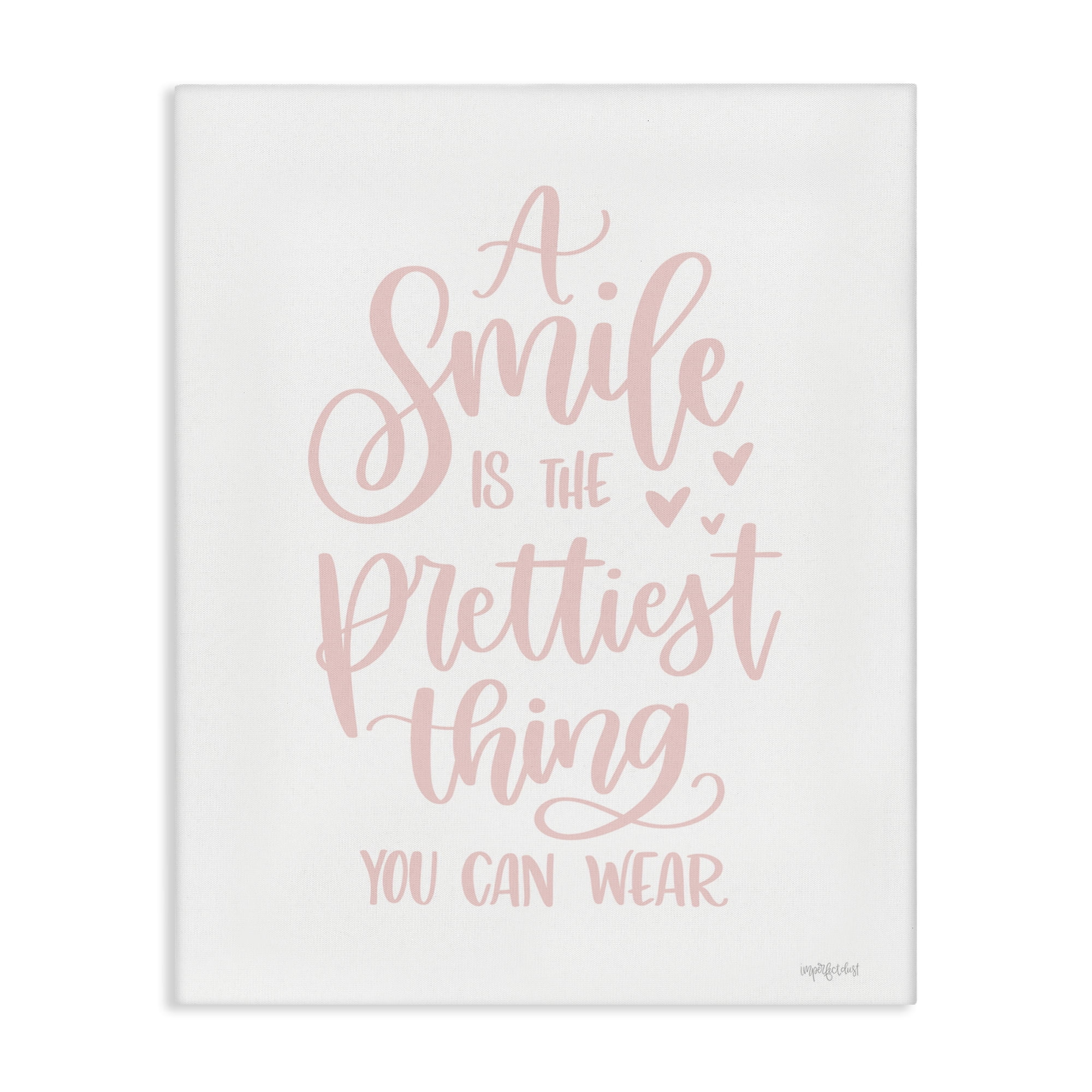 Stupell Industries Smile is Prettiest Thing Typography Painting Gallery Wrapped Canvas Art Print Wall Art, 24 x 30