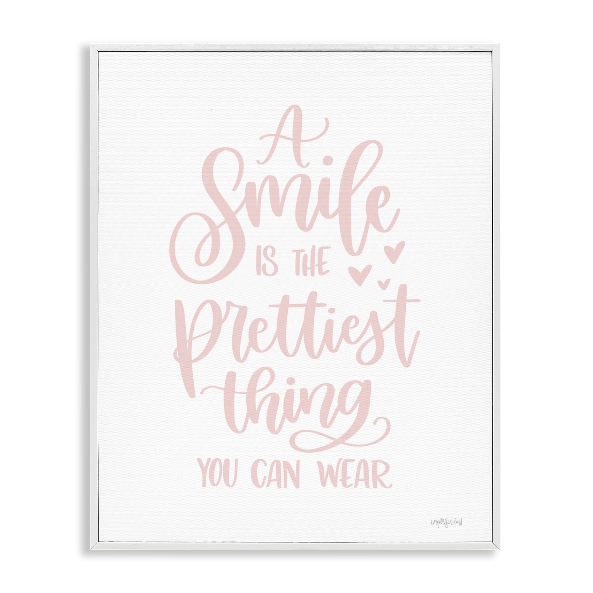 Stupell Industries Smile is Prettiest Thing Typography Painting White Framed Art Print Wall Art, 16 x 20
