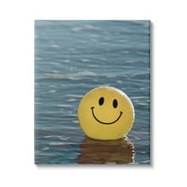 Stupell Industries Smiley Beach Ball Landscape Photography Gallery Wrapped Canvas Art Print Wall Art, 16 x 20