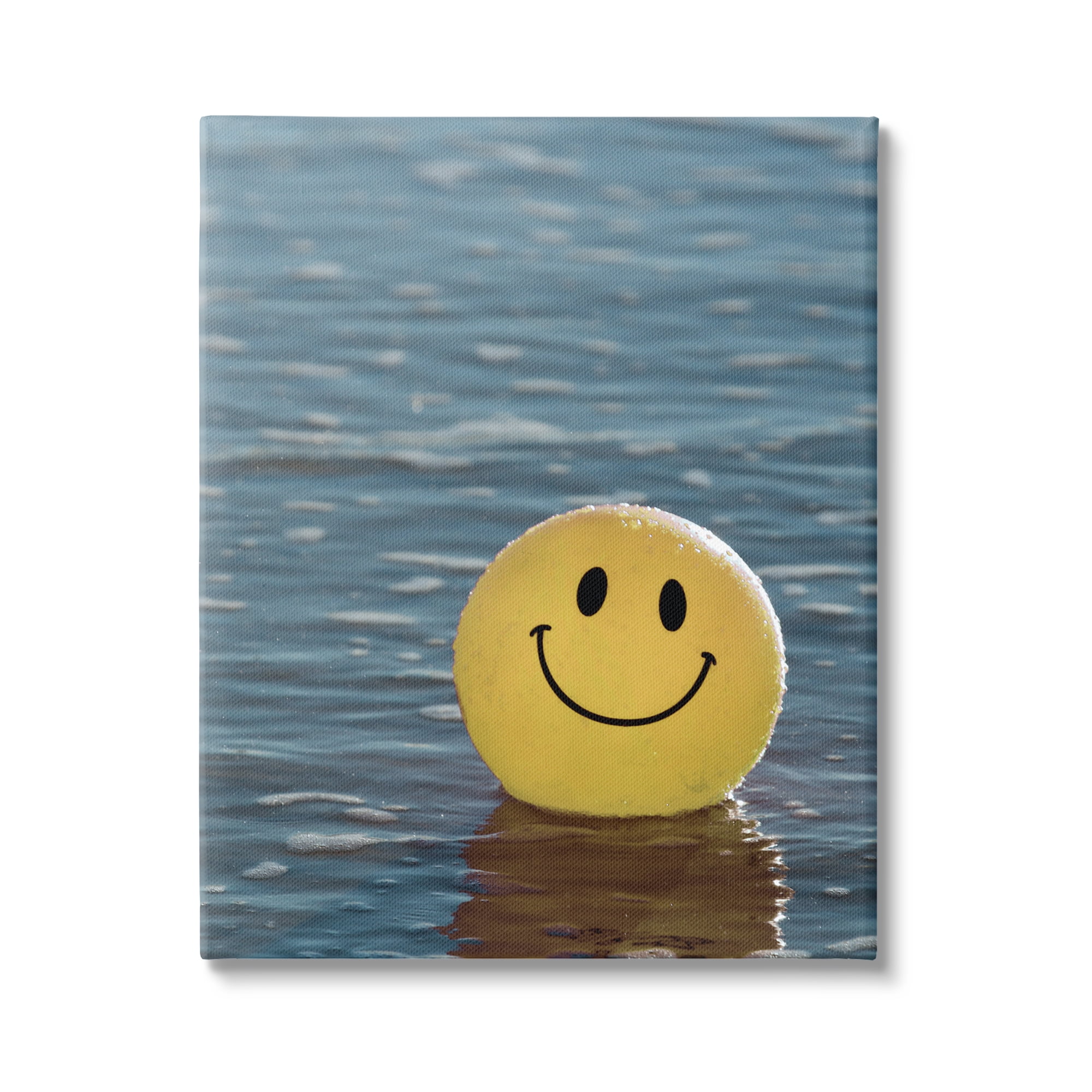 Stupell Industries Smiley Beach Ball Landscape Photography Gallery Wrapped Canvas Art Print Wall Art, 30 x 40