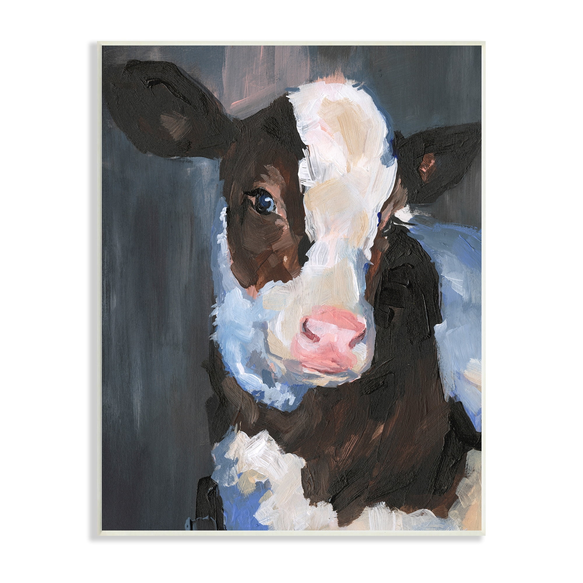 Stupell Industries Smiley Posing Cow Farm Cattle Animal Painting,10 x 15, Design by Jennifer Paxton Parker