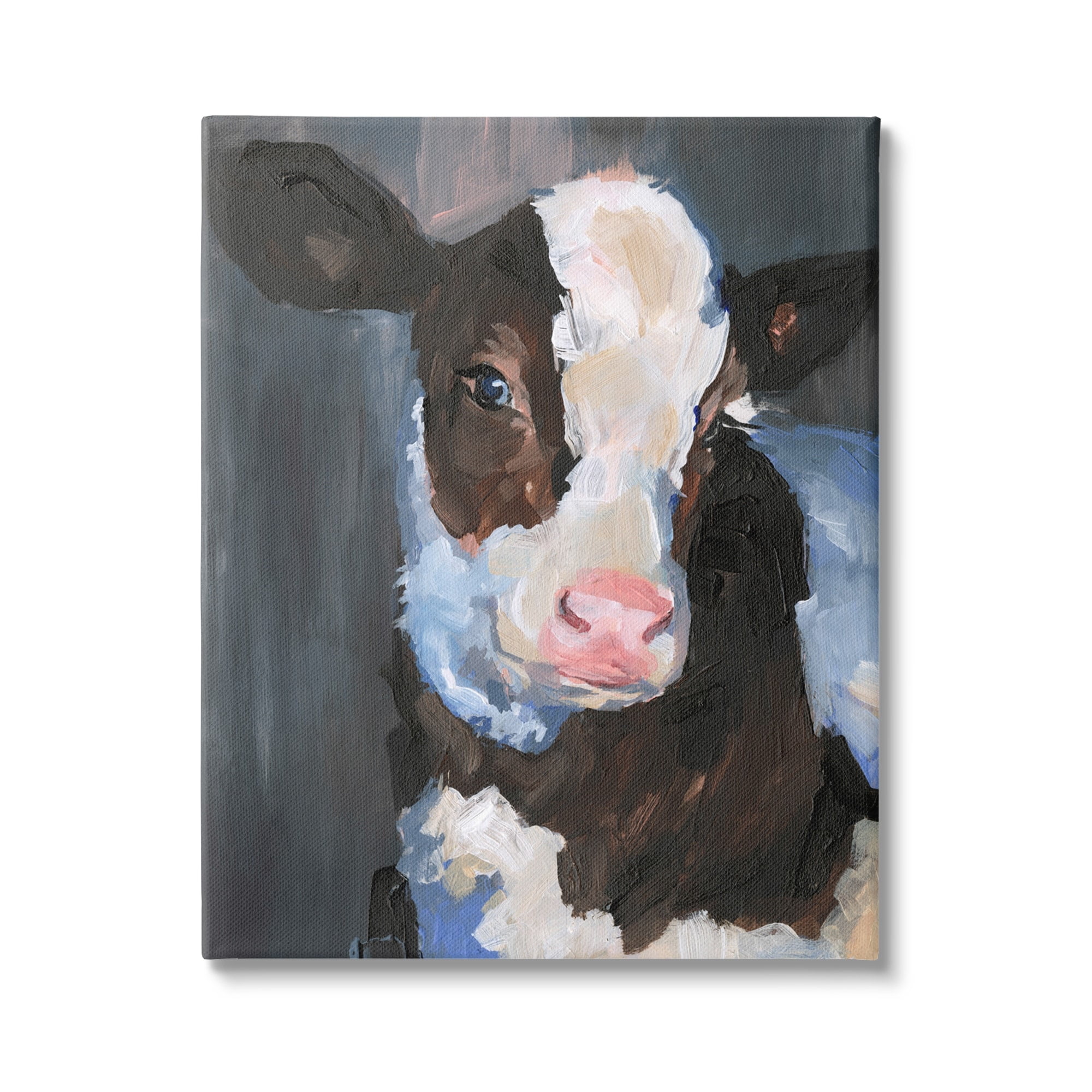 Stupell Industries Smiley Posing Cow Farm Cattle Animal Painting,16 x 20, Design by Jennifer Paxton Parker