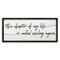 Stupell Industries Smiling Again Motivational Healing Calligraphy Rustic Detail Framed Wall Art, 30 x 13, Design by Daphne Polselli