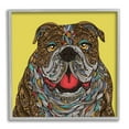 thumbnail image 1 of Stupell Industries Smiling Bulldog Bold Creative Mandala Patterns Shapes Graphic Art Gray Framed Art Print Wall Art, Design by Valentina Harper, 1 of 5