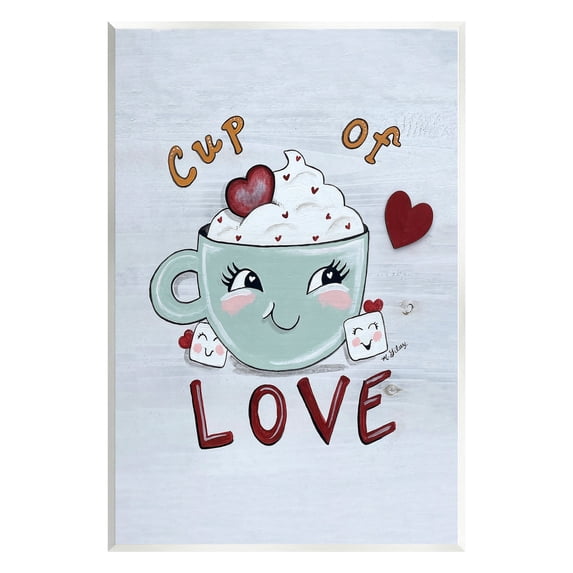 Stupell Industries Smiling Cup Of Love Food & Beverage Painting Unframed Art Print Wall Art, 10 x 15