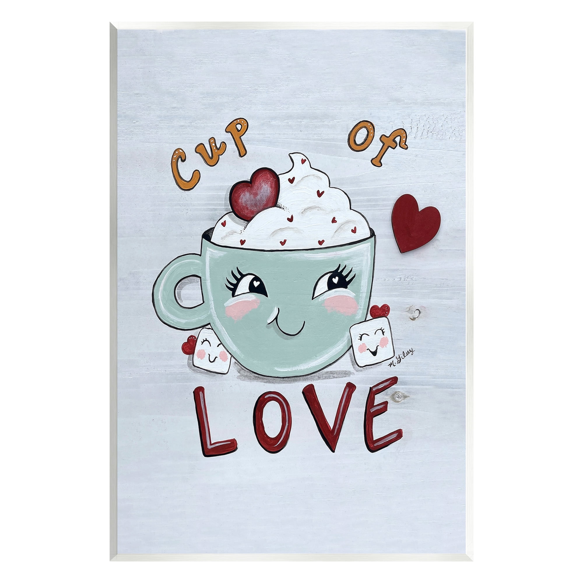 Stupell Industries Smiling Cup Of Love Food & Beverage Painting Unframed Art Print Wall Art, 13 x 19
