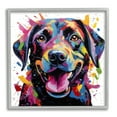 thumbnail image 1 of Stupell Industries Smiling Dog Modern Splatter Animals & Insects Painting Gray Framed Art Print Wall Art, 24 x 24, 1 of 9