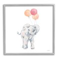 thumbnail image 1 of Stupell Industries Smiling Elephant Orange Balloons Graphic Art Gray Framed Art Print Wall Art, Design by Katina Pete, 1 of 7
